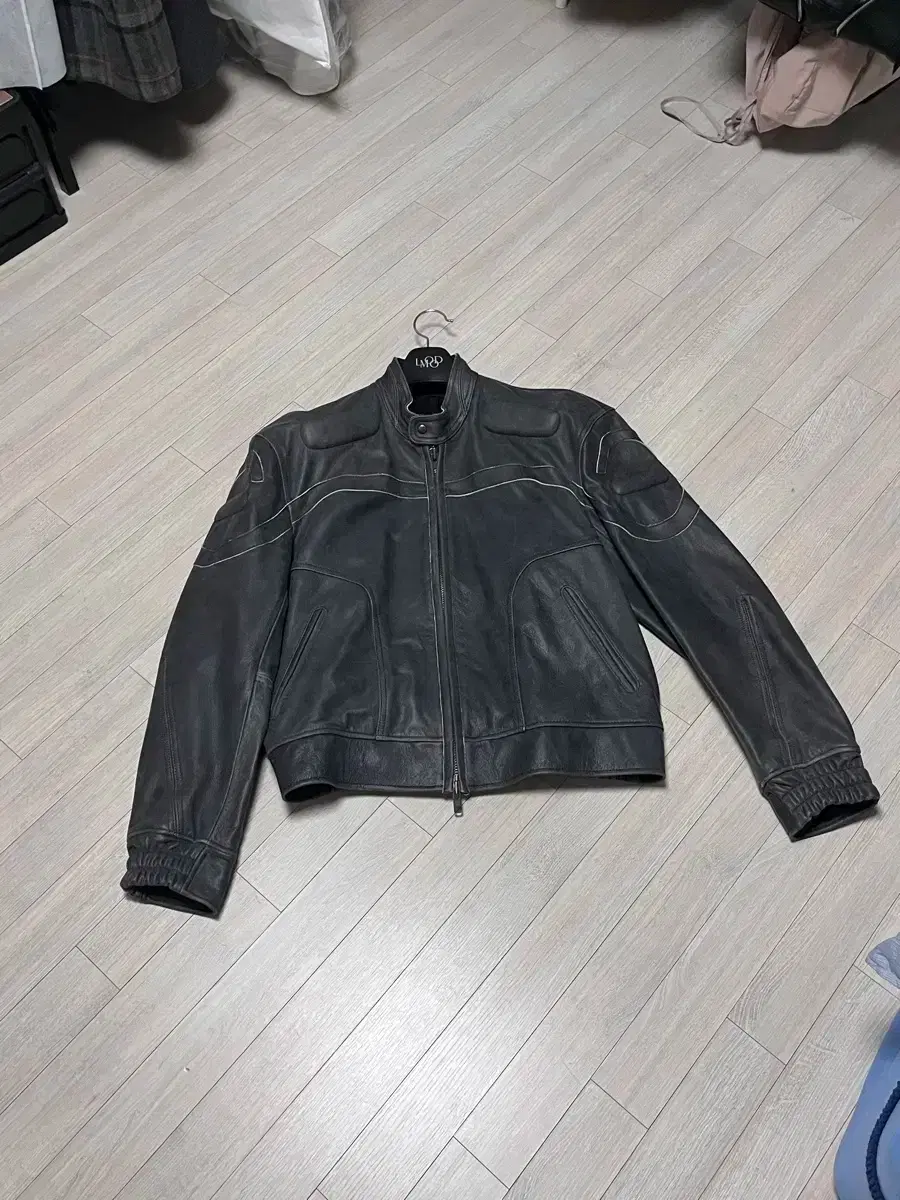 Quick sale [48] Elmood Dimension Cowhide Leather Jacket Stone Gray