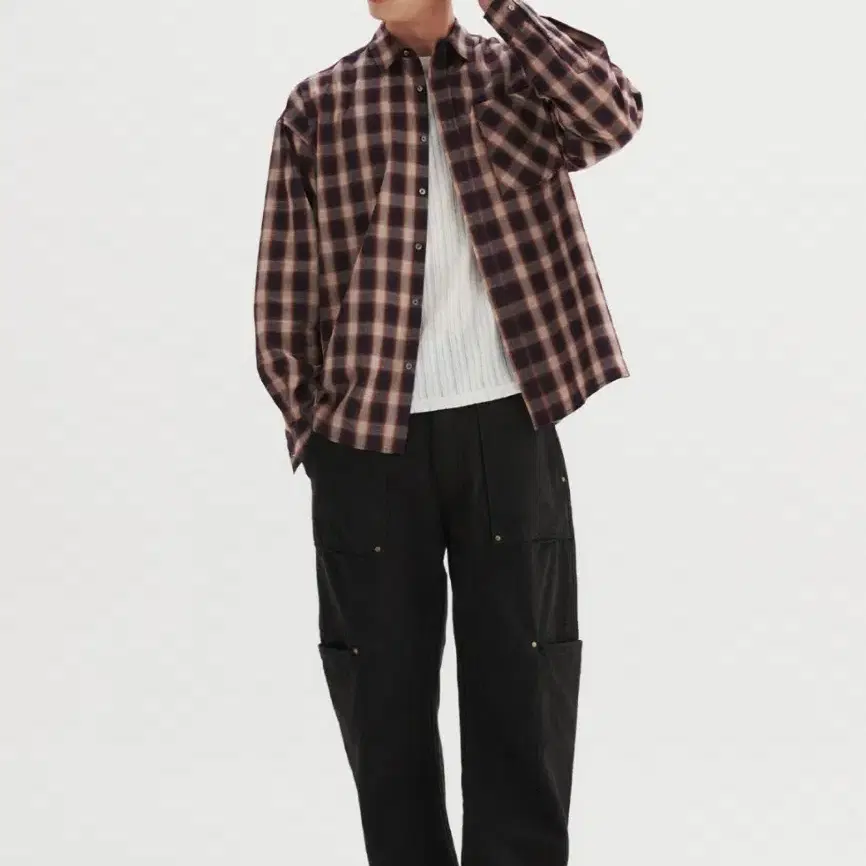 LEMARD - Cotton Pocket Tartan CheckShirt