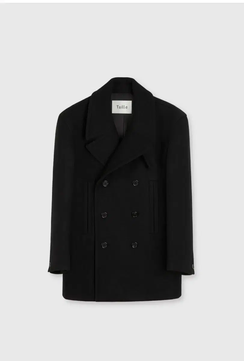 Taille BRITAIN REEFER COAT BLACK MELTON