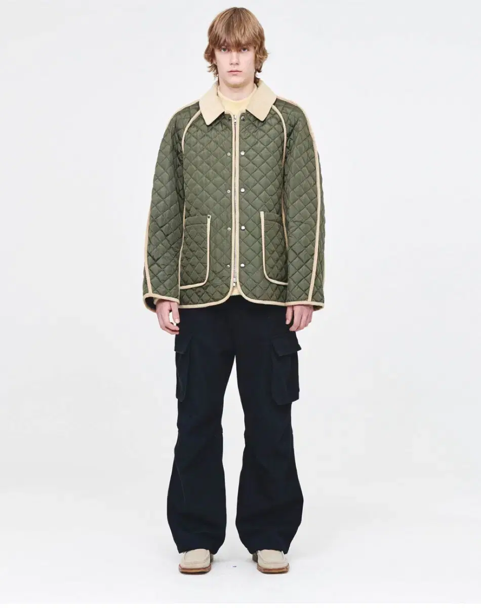 Afterpray Corduroy Quilted Jacket Khaki