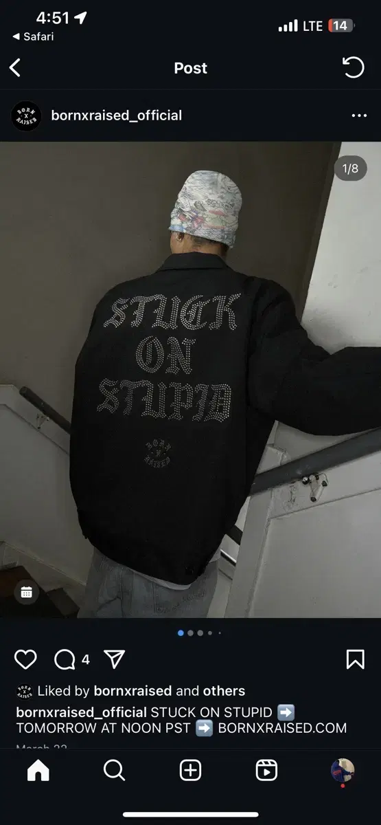 [XL] Born x Raised Stuck on Stupid 자켓