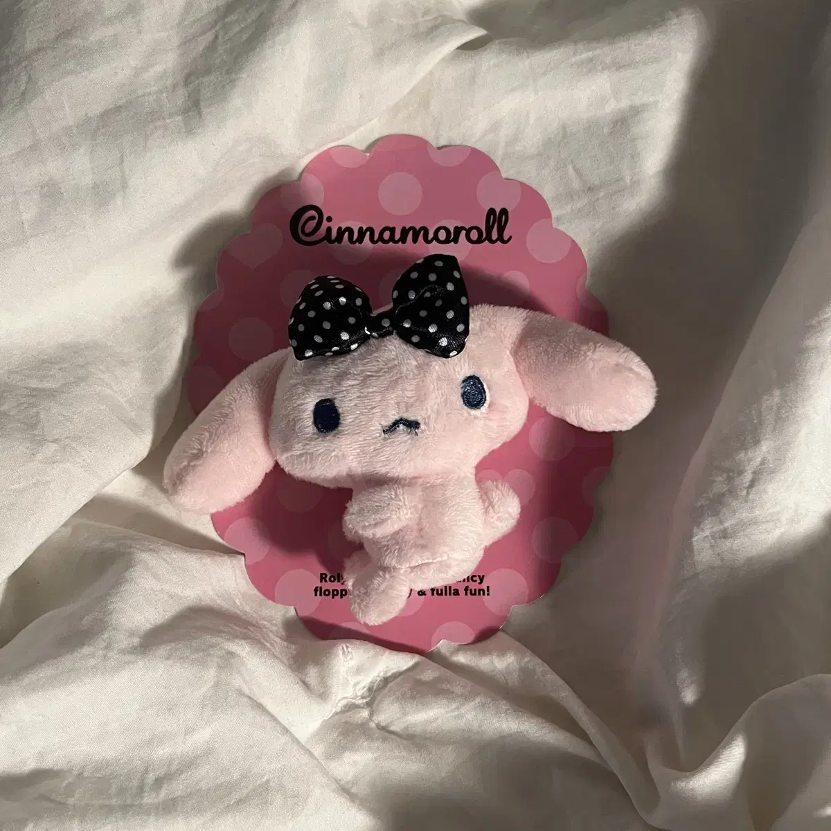 Classic Pink Cinnamon Roll Ribbon Badge Doll