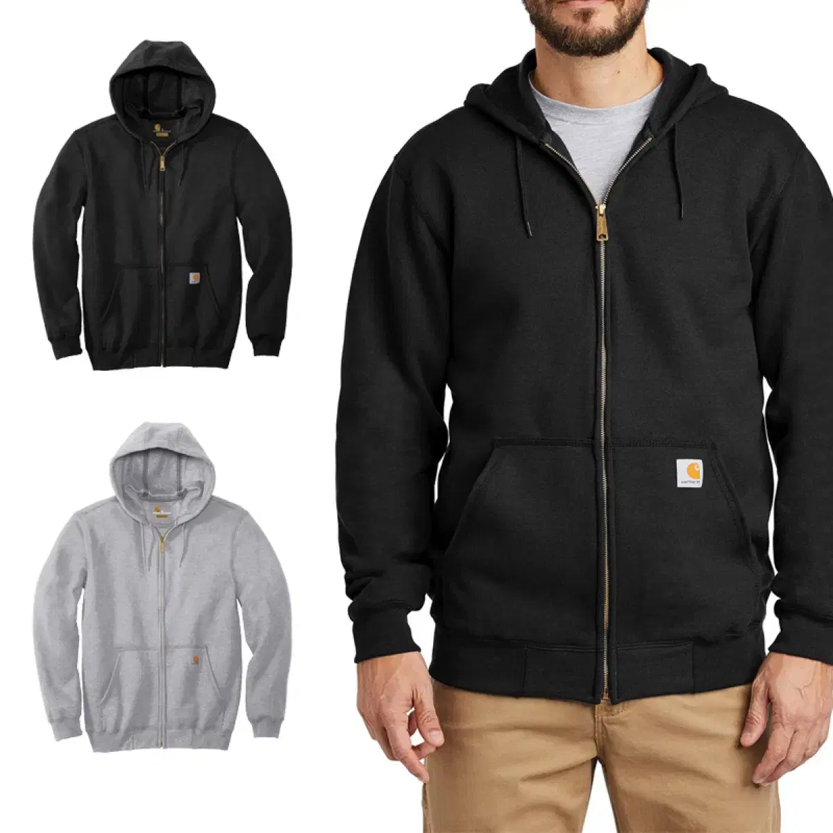 Genuine Calhart Heavyweight Brushed Hooded Zip Up