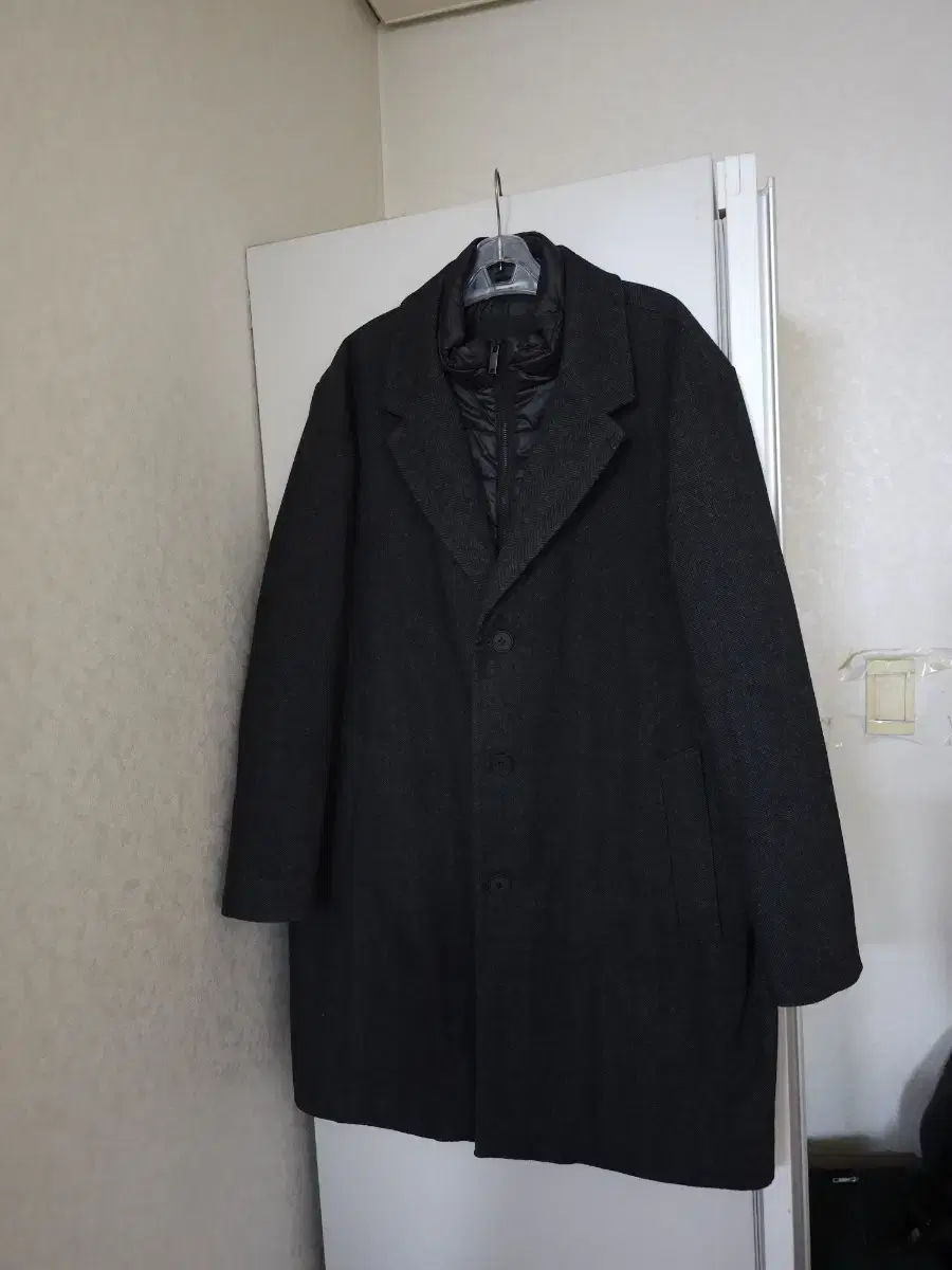 Almost new)DKNY Herringbone puffer coat L