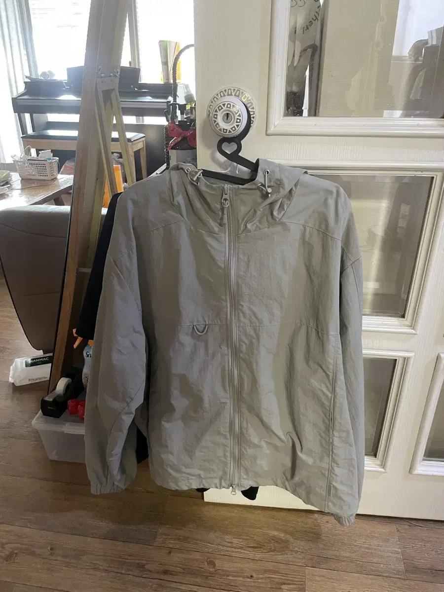 Ralph Lauren Hooded Nylon Jacket Gray M Windbreaker