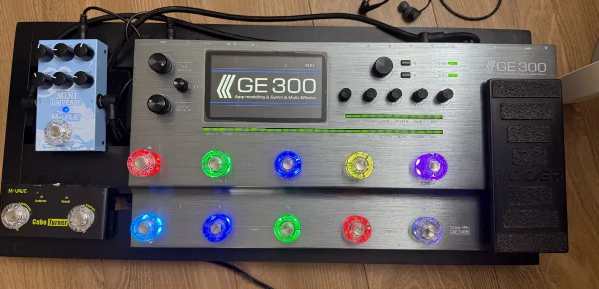 무어(mooer)ge300+mvave꾹꾹이+패달보드+mooer ge300