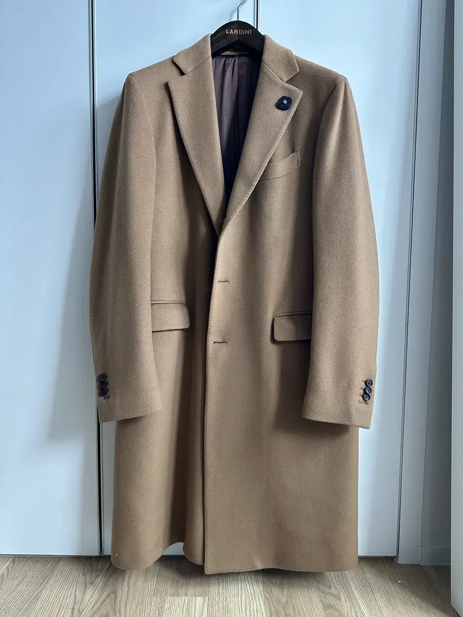 LARDINI LARDINI Lana wool 100 camel-colored single coat in size 52