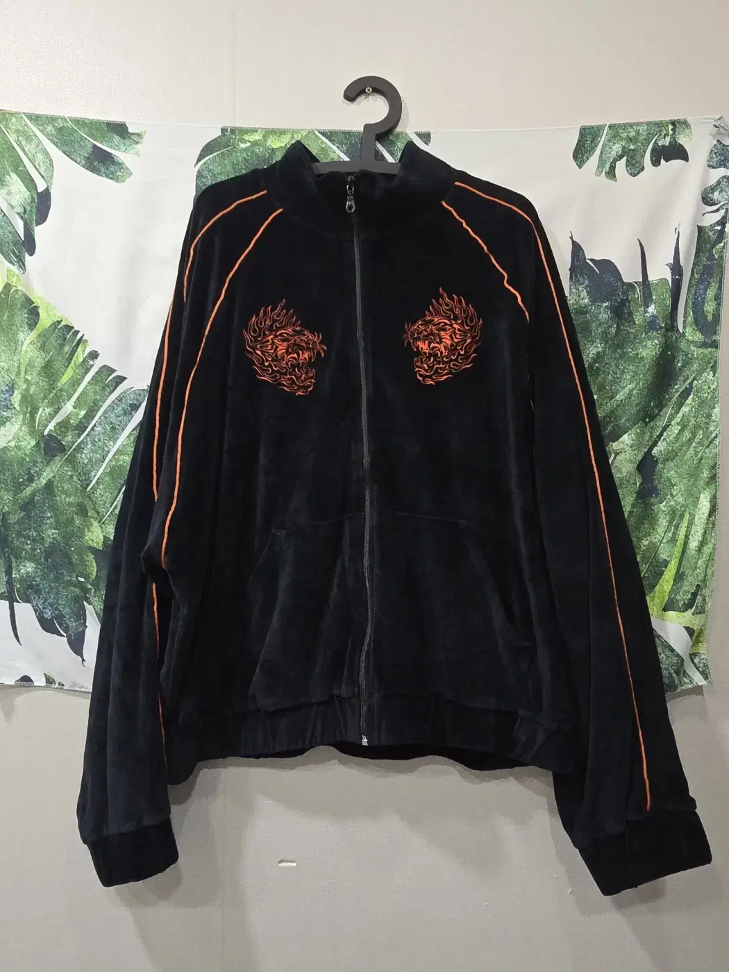 LUUDAN((Genuine))Black Supa cotton velour trekking jacket