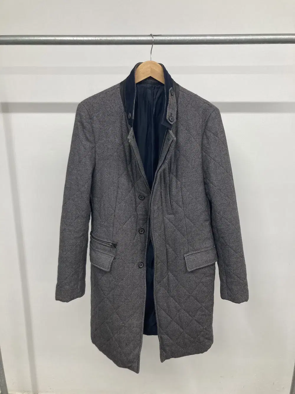 Solid Homme Wool Quilted Coat