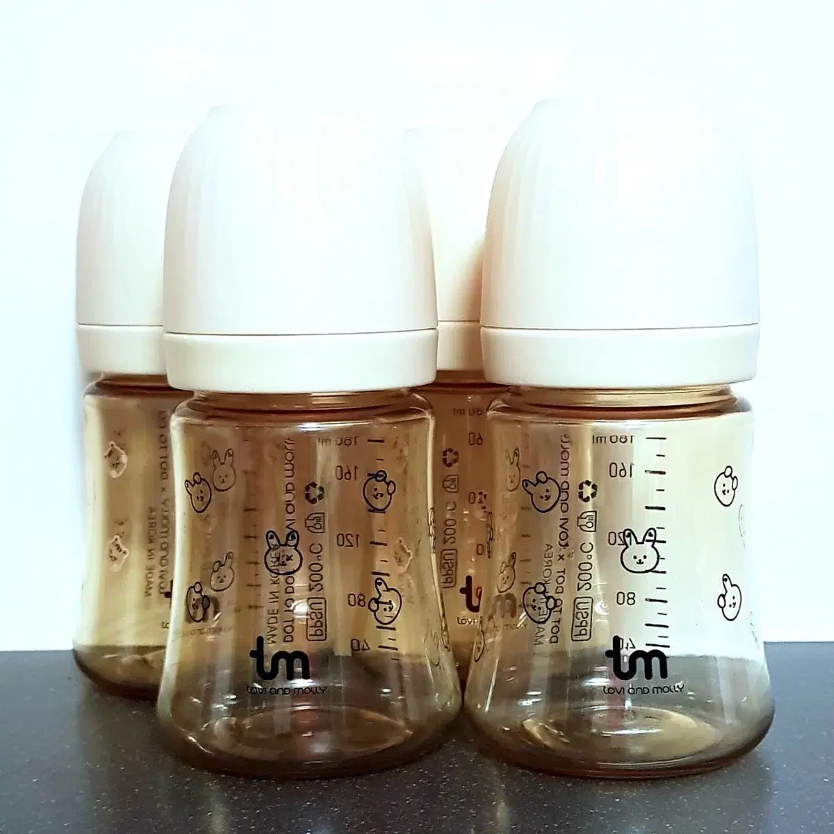 토비앤몰리 PPSU 젖병 4개 일괄(180ml, 3단계)