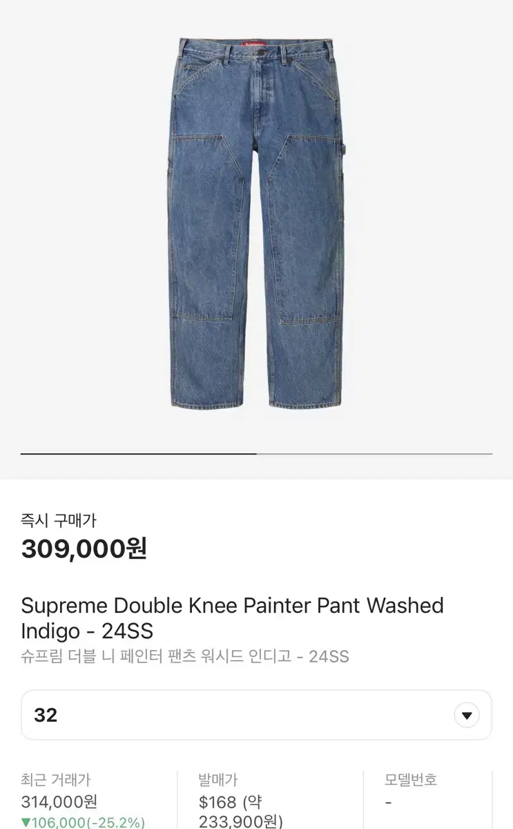 [32]24SS Supreme Doubletini Painter Pants in Washed Indigo