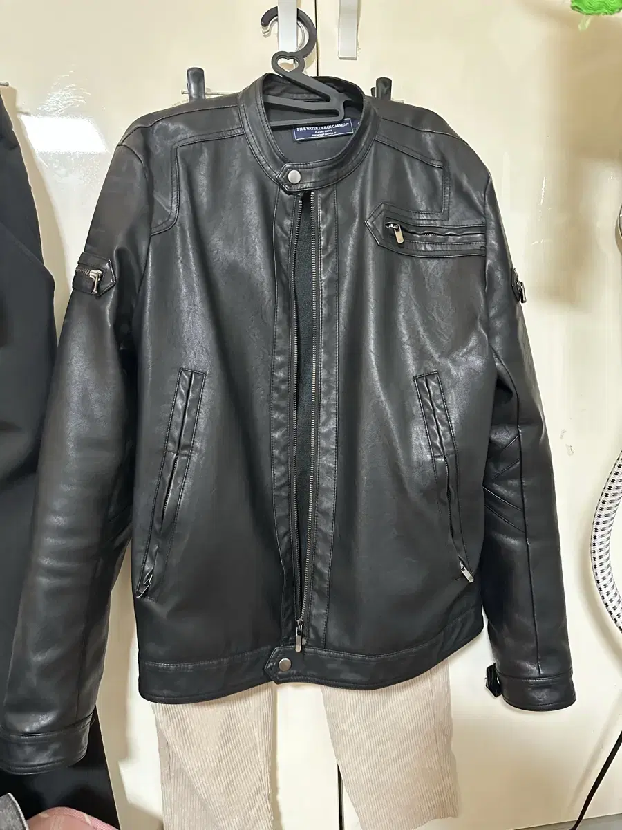 Leather jacket (brushed lining)