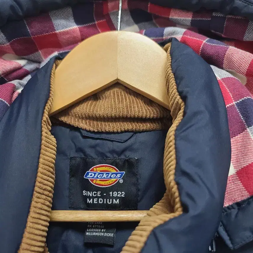 [Dickies] 남성 코듀로이 배색 누빔 후드조끼 M