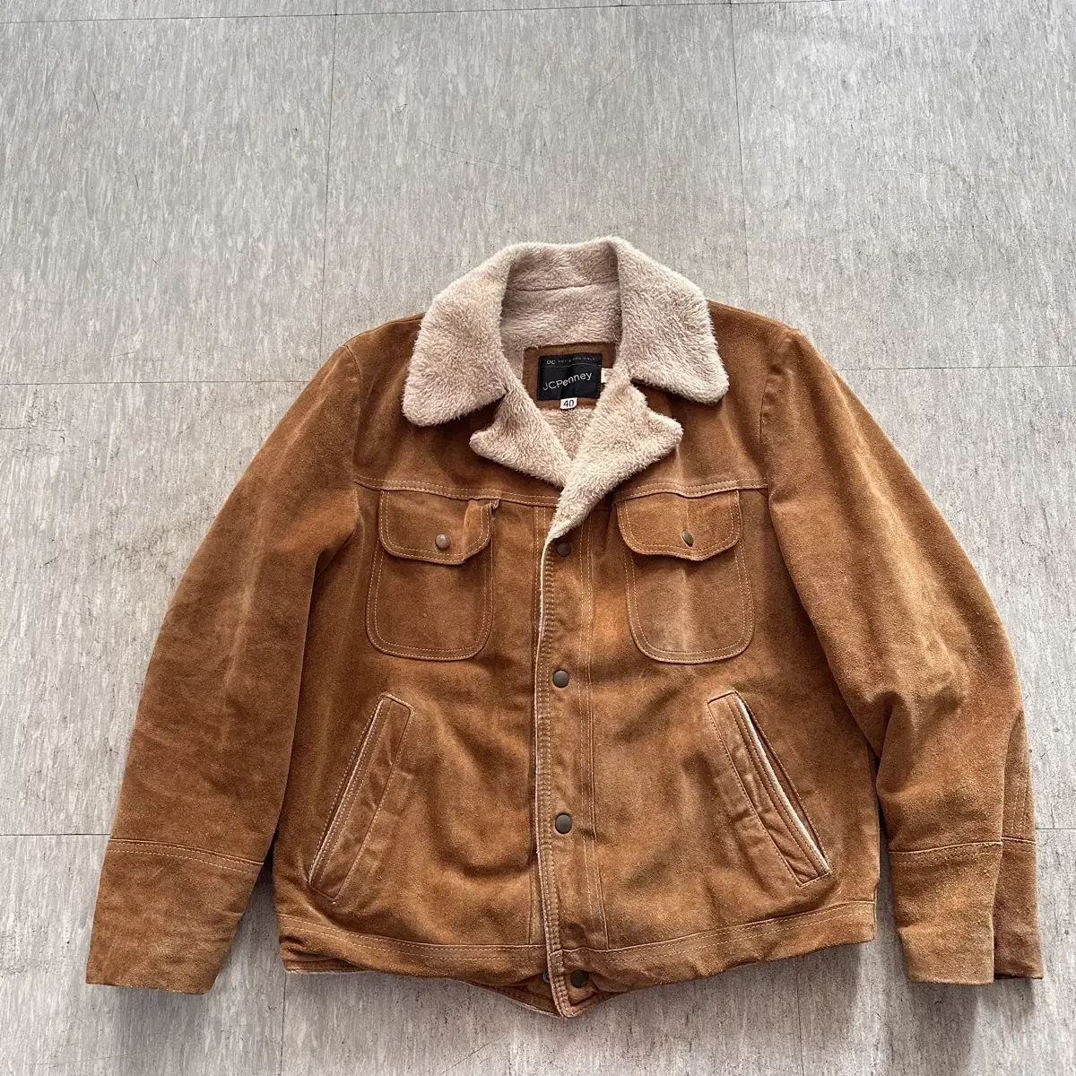 70s JC Penny Suede Sherpa Leather Jacket