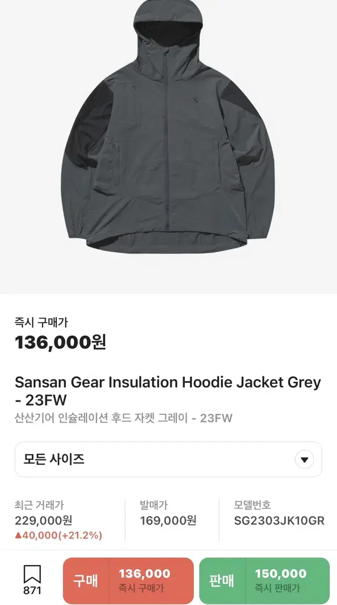 Sansan Gear Insulated Hooded Jacket Gray