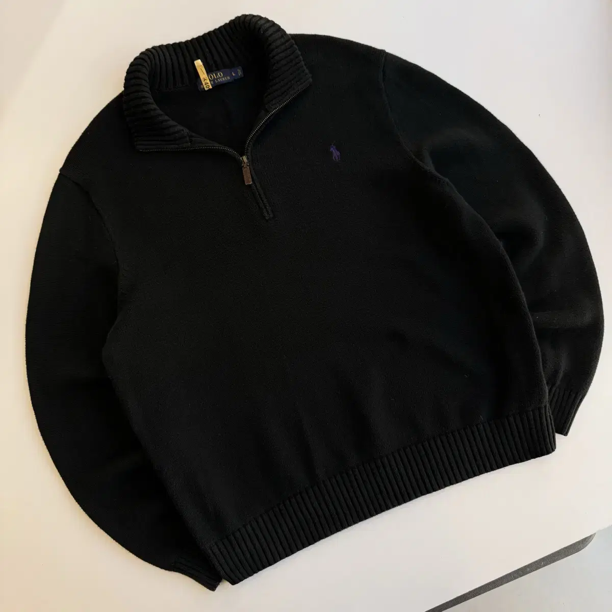 Polo Polo Ralph Lauren Cotton Black Half-Zip Knit