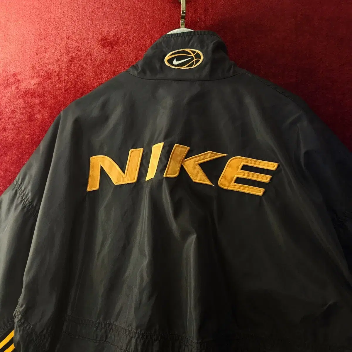 Nike Old School Pac Logo Orange Embroidered Trek Top Jacket