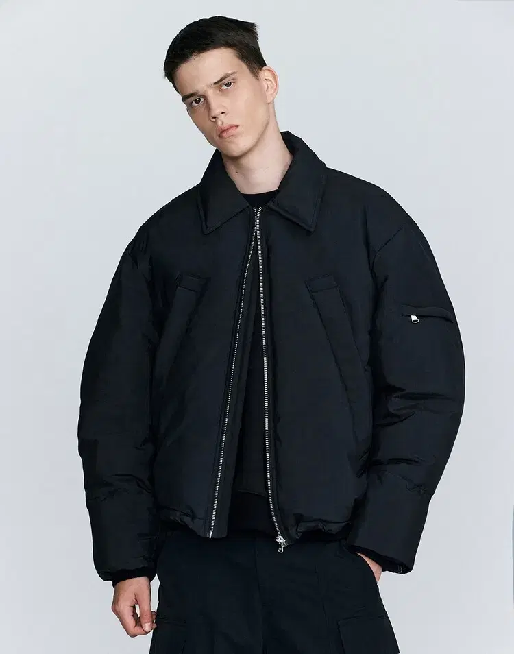 hoite square down bomber jacket (black)