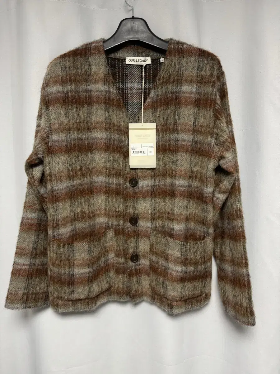 Haregashi Mohair Cardigan Amen Check 48