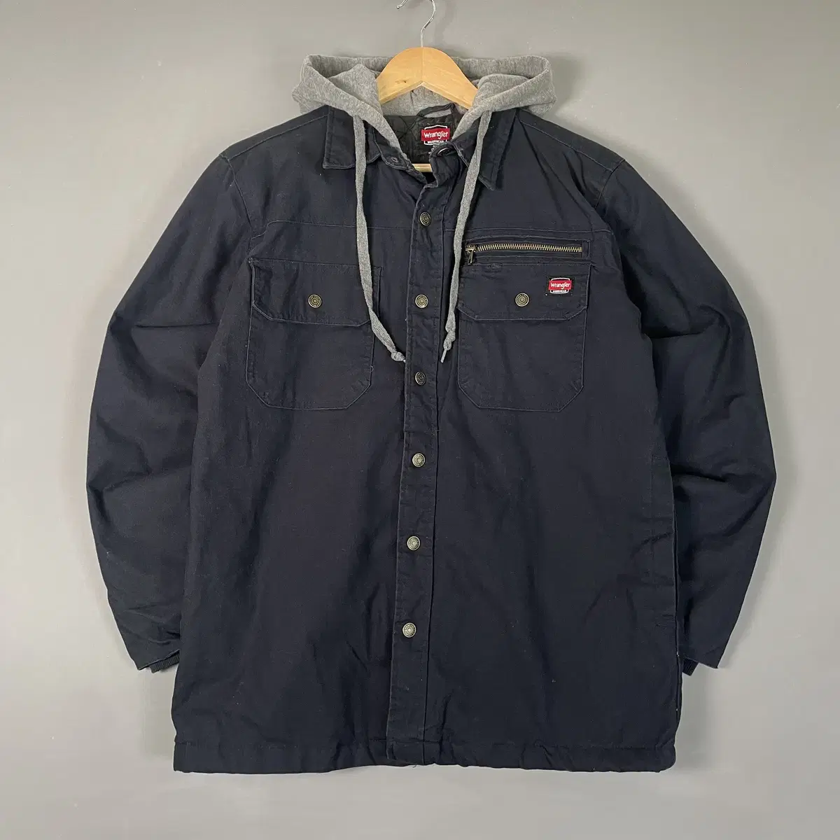 Wrangler Hooded Quilted Work Jacket Navy S [111904]