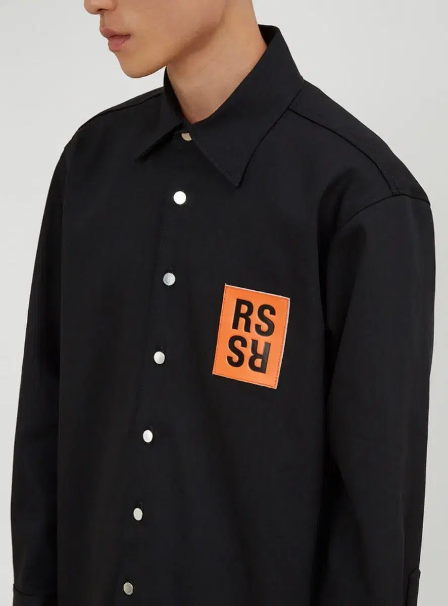 Raf Simons RS Orange Patch Denim Shirt