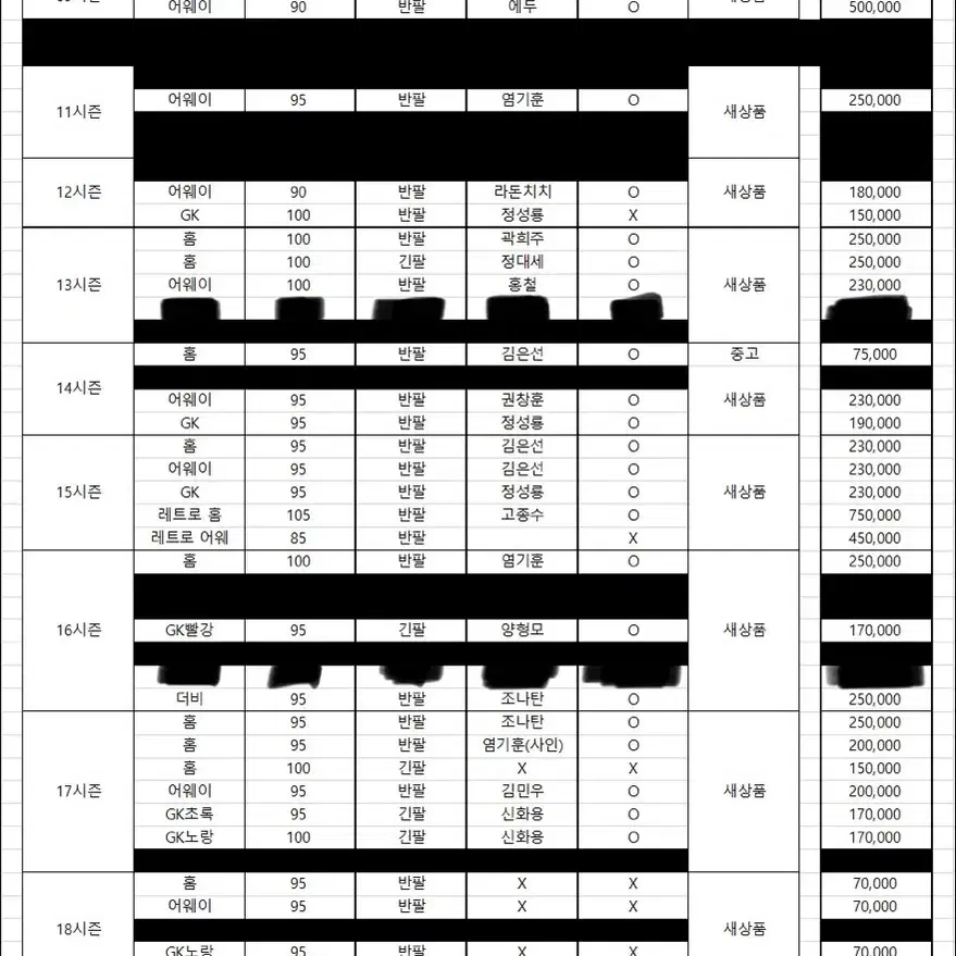 수원블루윙즈 유니폼