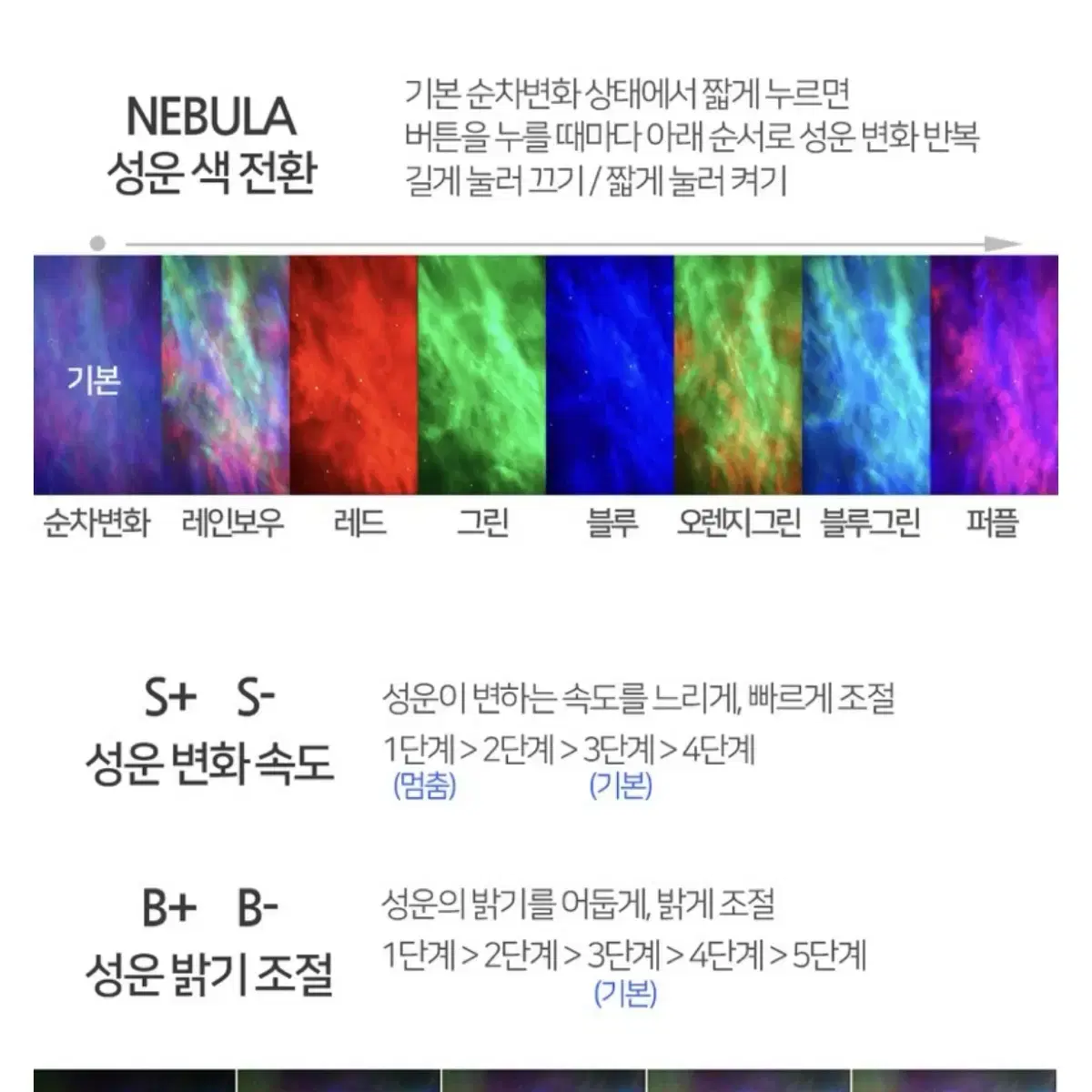 우주인 오로라 무드등