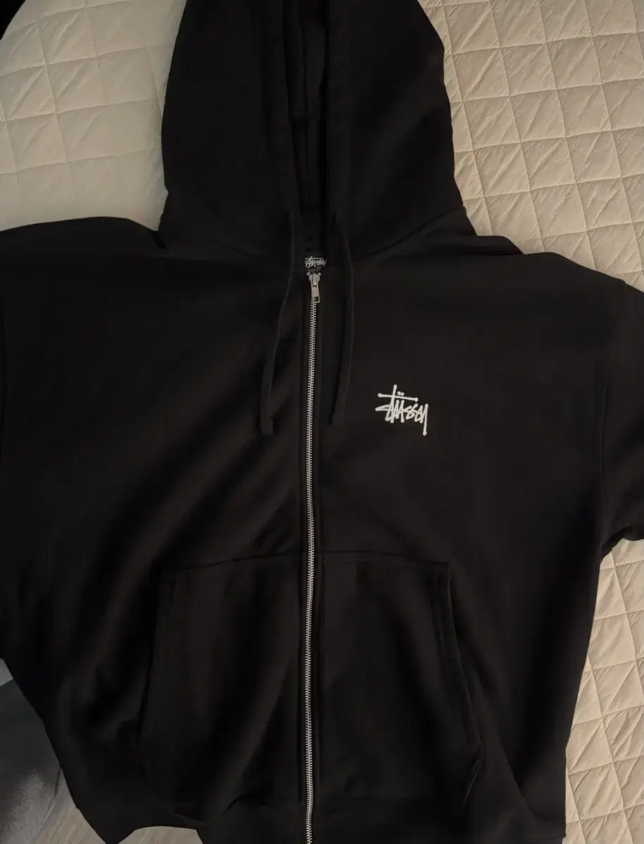 Stussy Basic Hooded Zip Up Black 2024