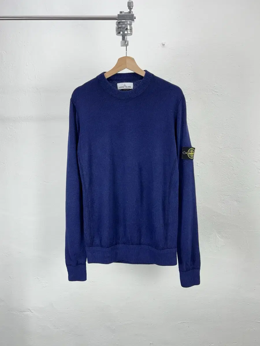 Stone Island Navy Waffen Crew Neck Knit