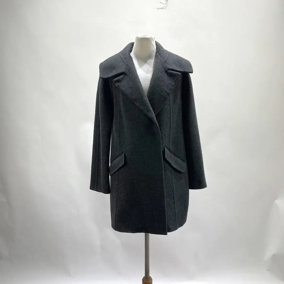 SJSJ Women's Wool Coat Grey Hansom Genuine 85 Permanent