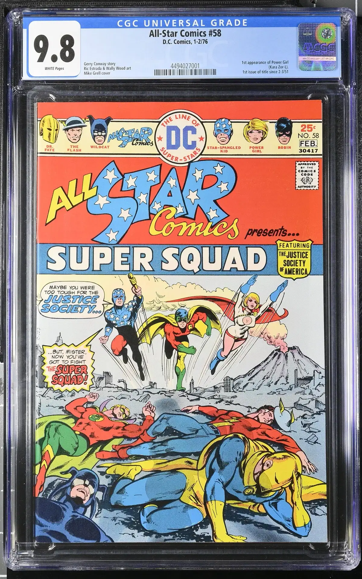 Aii-Star Comics #58 파워걸 첫출연 CGC 9.8 1976