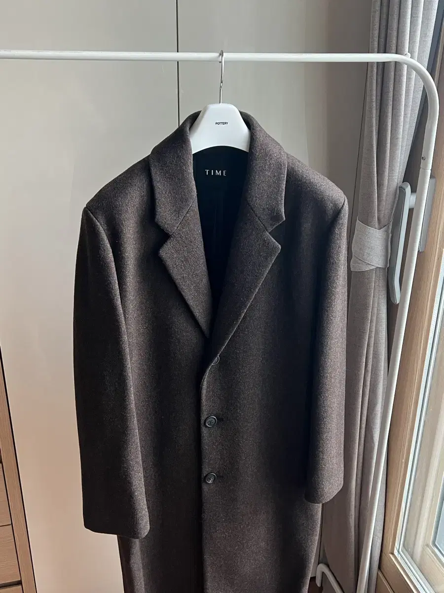 Time Homme Wool Blend Single Coat Size 100 Dark Brown