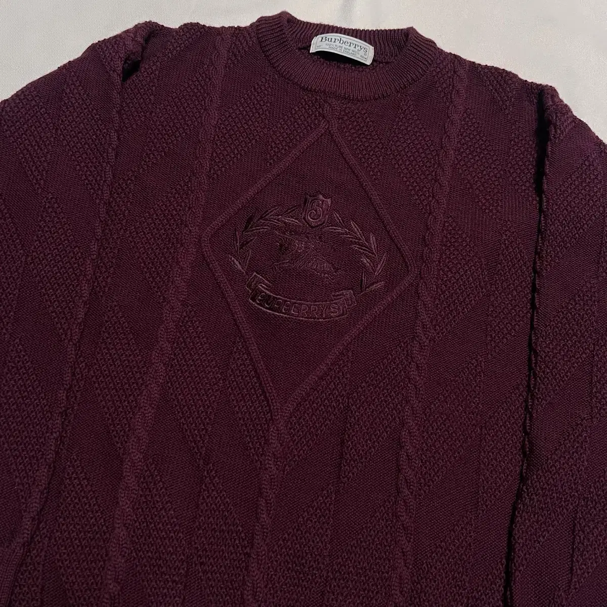 40 Burberry Big Logo Wool Cable Knit