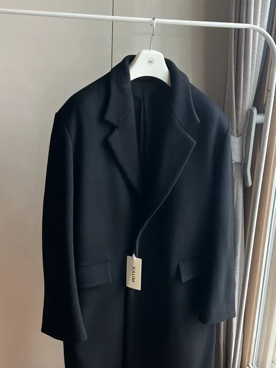 Raumman Wool and Cashmere Single Long Coat Black Size L