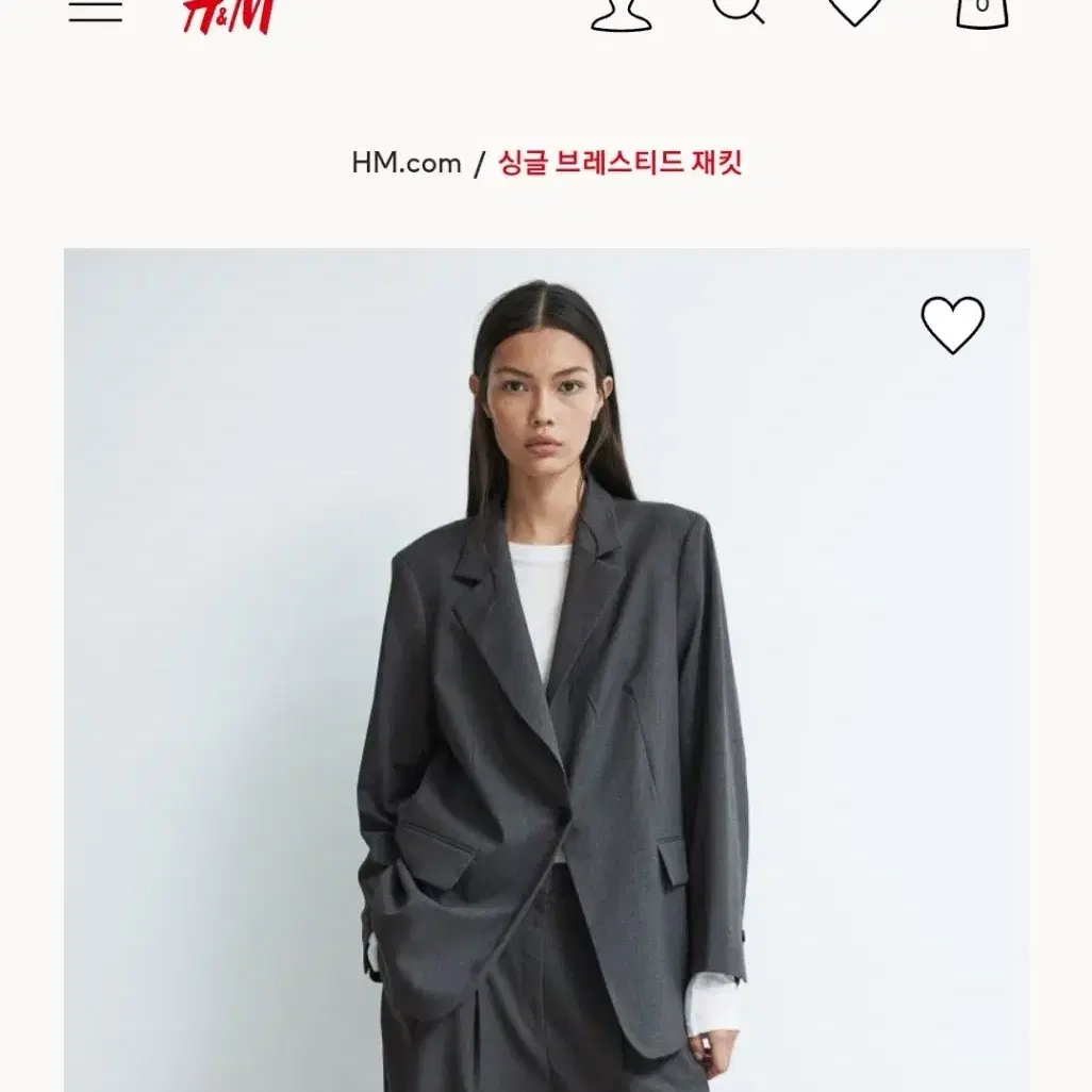 새거 h&m 싱글 브레스티드 재킷 m