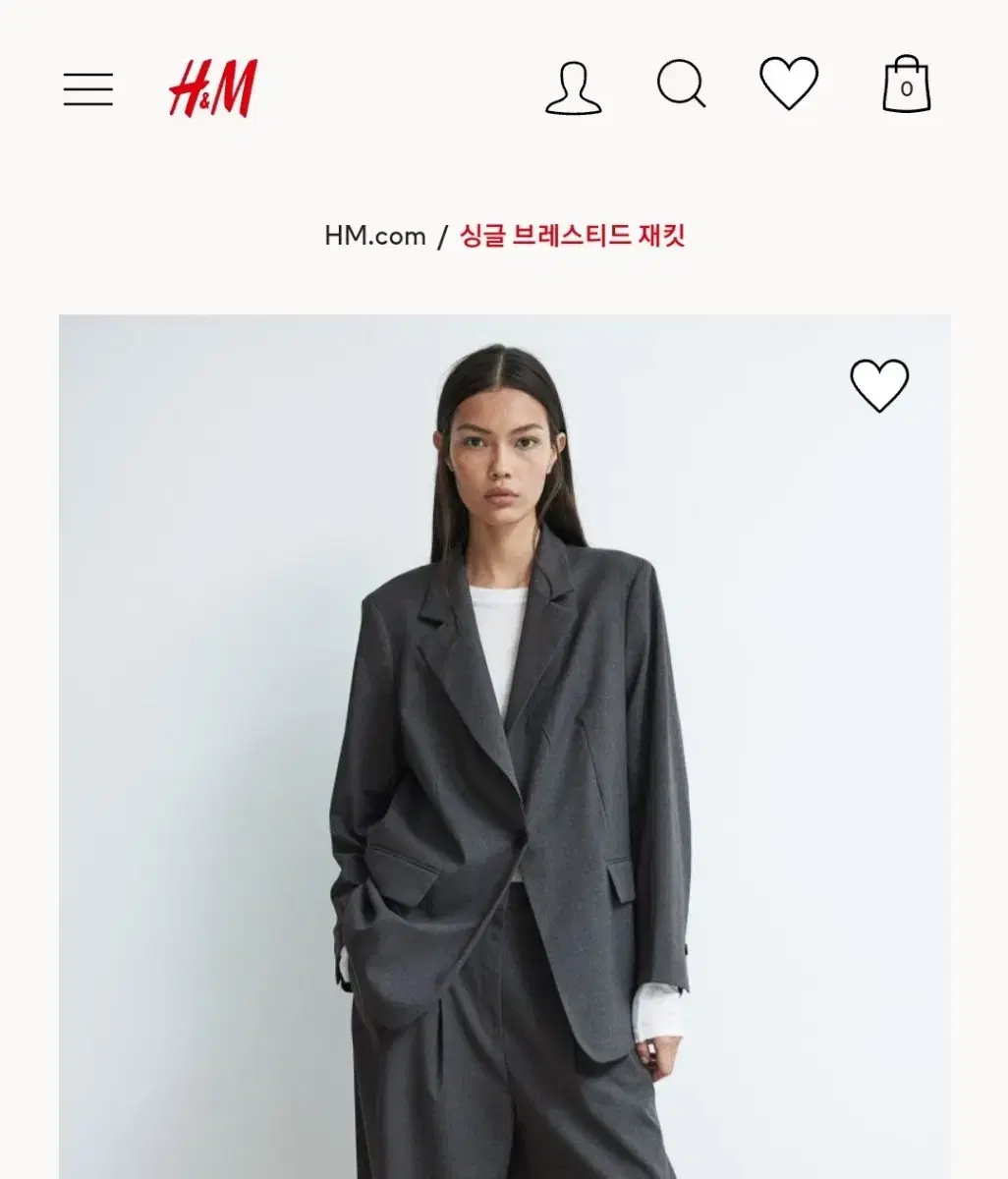 새거 h&m 싱글 브레스티드 재킷 m