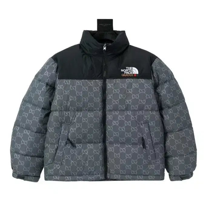 GUCCIPadded jumper with Gucci emblem and North Face logo