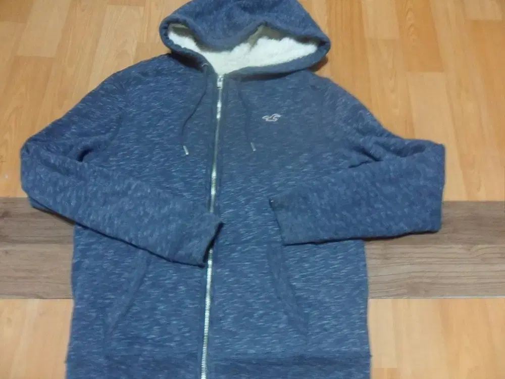 6천원구제 hollister men's hooded full zip up jacket jumper lined fleece be-2