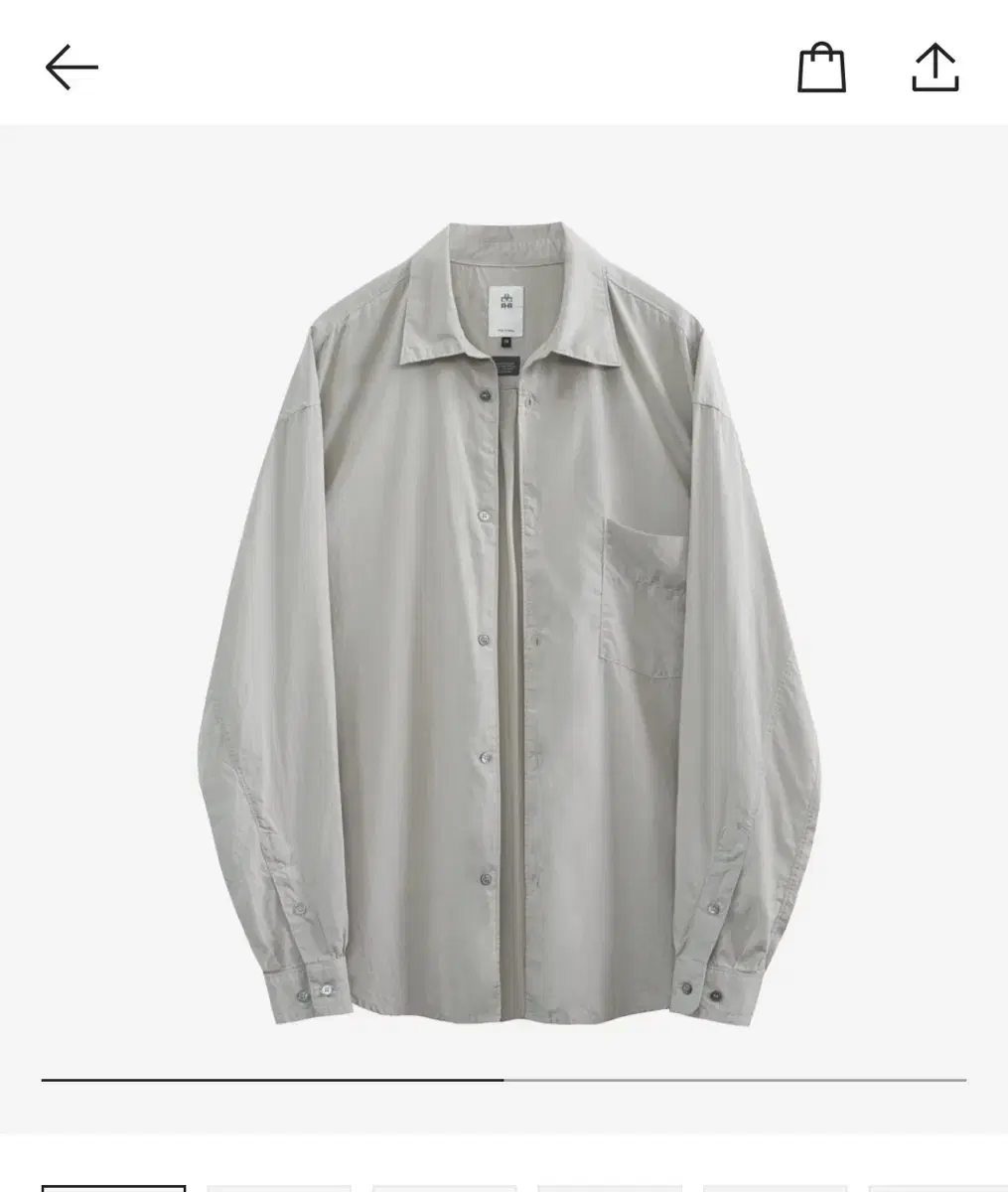 2)Polyester Tenko Loose Shirt Cement Gray