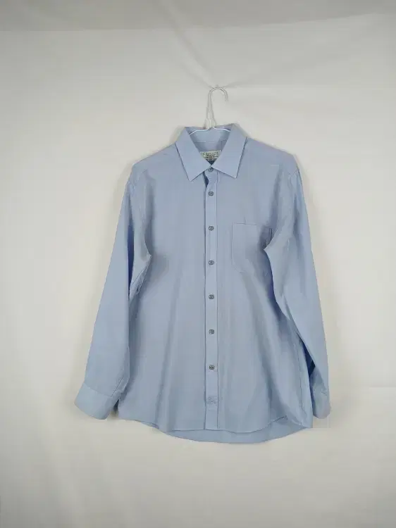 Countess Mara Light Sky Wool-Silk Blend Shirt 100% Wool Silk