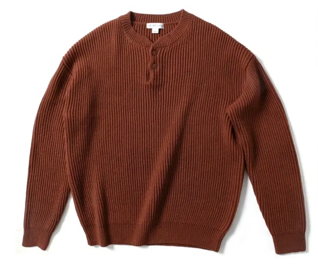 thomasmore henry neck knit brick s