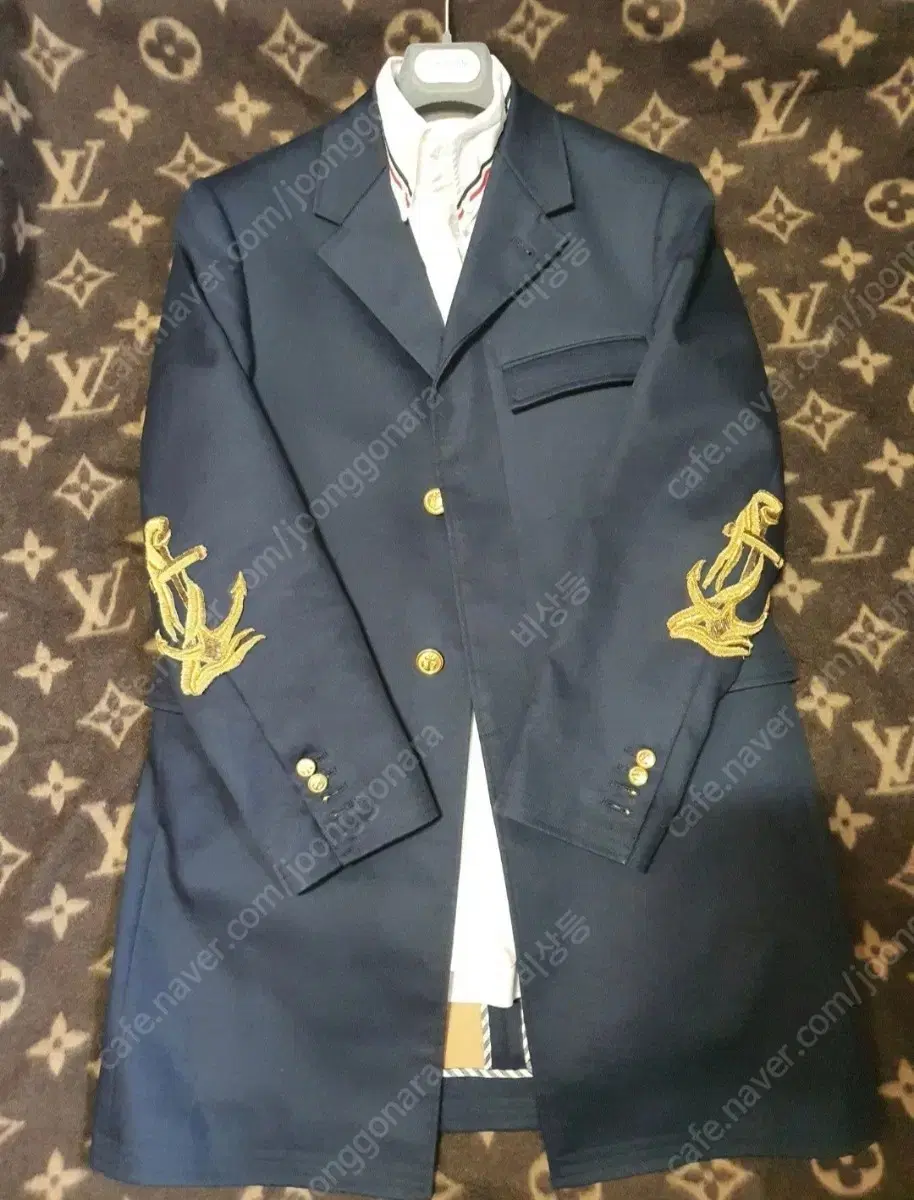 Thom Browne Anchor Embroidered Mac Coat