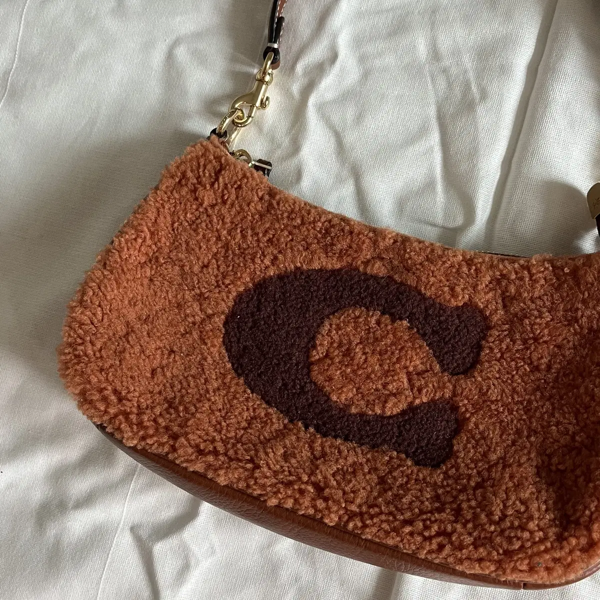 COACH shearling Teri Shoulder Bag