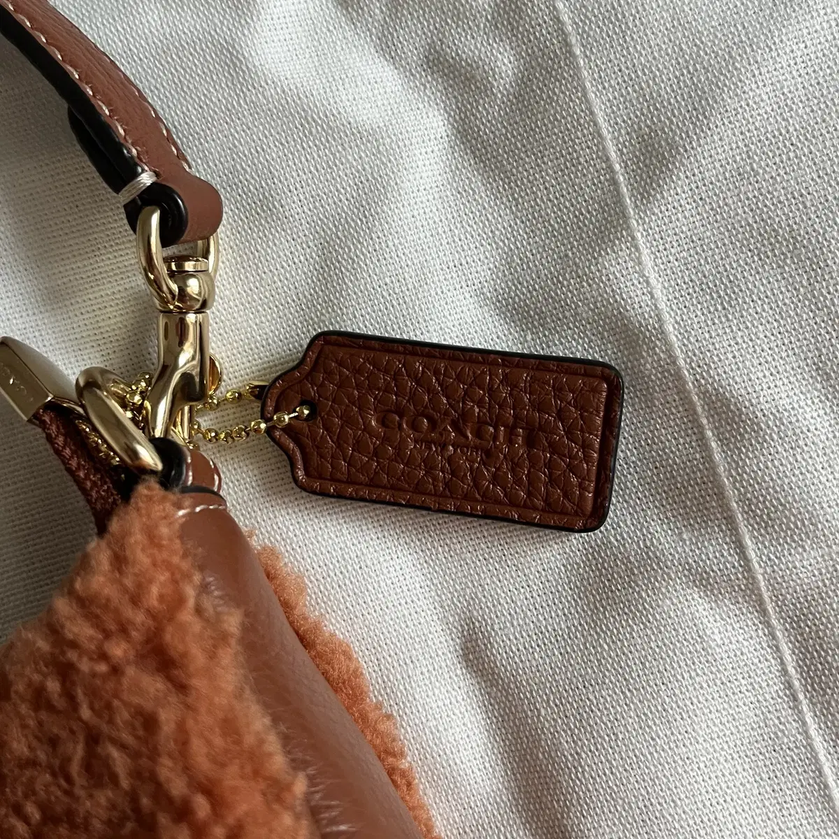 COACH shearling Teri Shoulder Bag