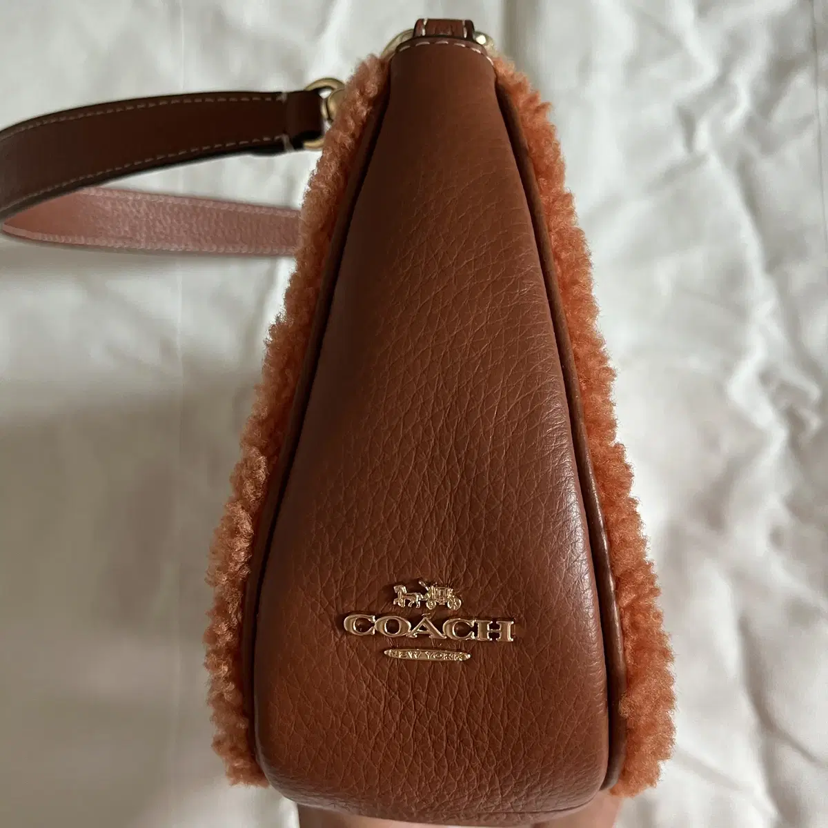 COACH shearling Teri Shoulder Bag