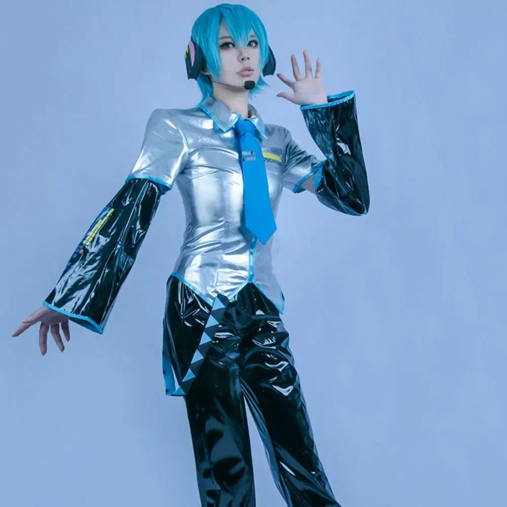 Hatsune Mikuo Cosplay Costume (+Wig, Headset)