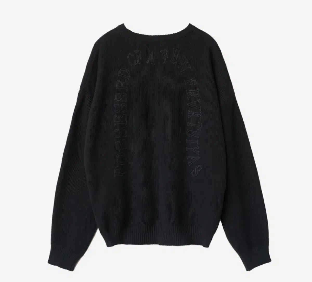 Polyester Waffle Knit Graphic Lettering Black [2]