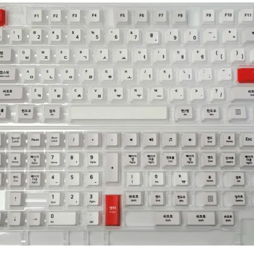 1.7mm BIG한글 키캡 PBT 체리 5면 염료승화 효도키캡 (135키