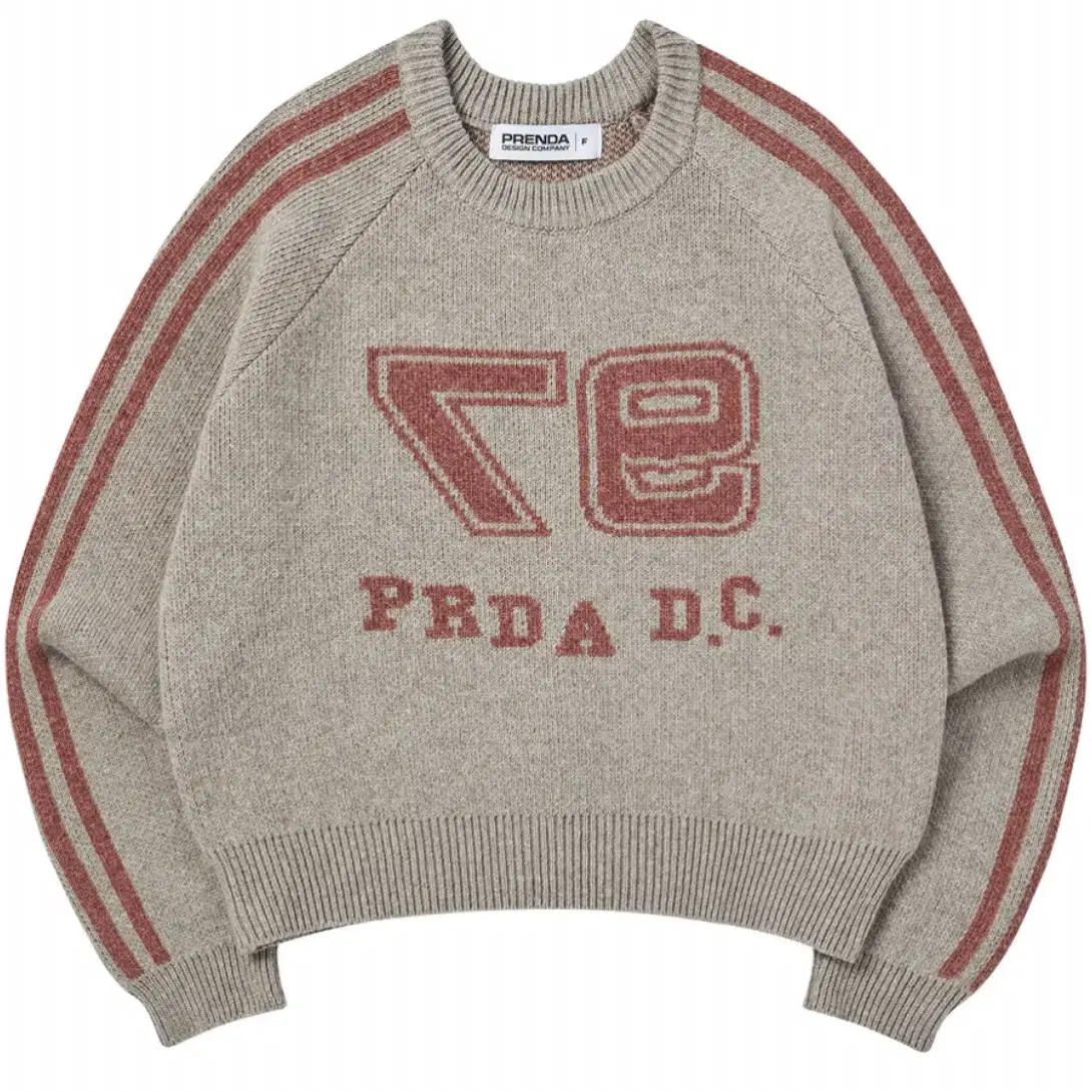 프렌다 니트 97 PDC LOGO JACQUARD KNIT WOOD BR