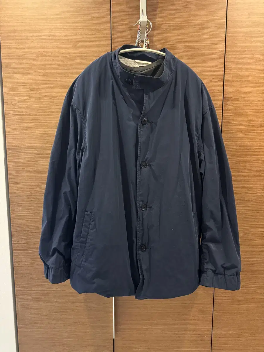 [L] Nanamika Banded collar jacket navy